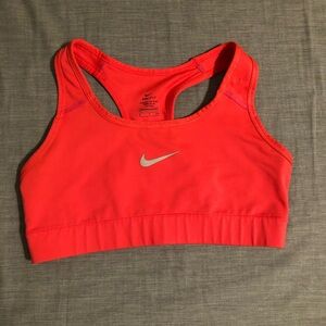 Nike neon orange sports bra size small
